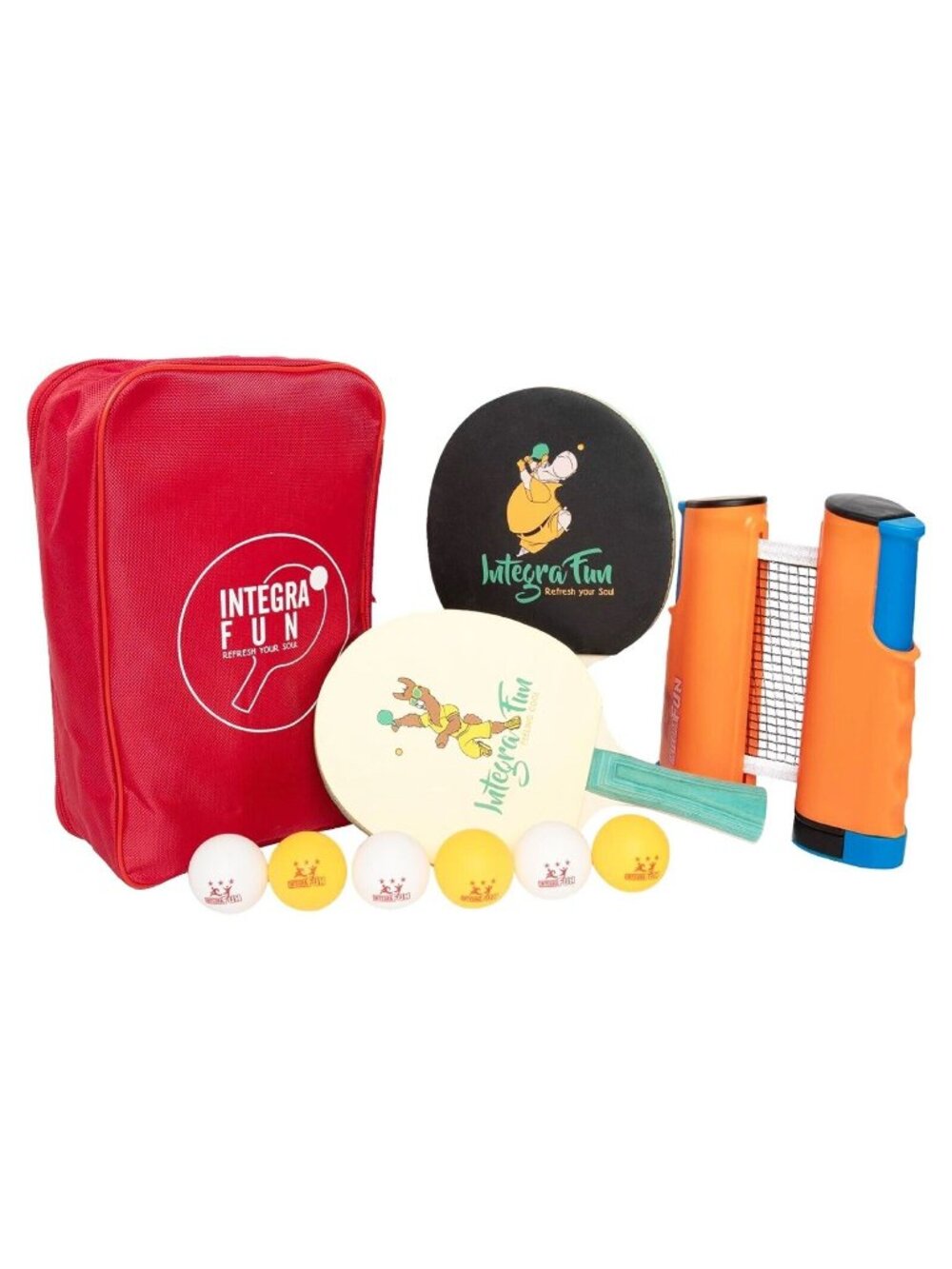 Ping Pong Set Any Table Super Fun Kids Character Ping Pong Balls Net Carry Bag